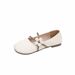 Niche Soft Sole Round Head Flat Bottom Mary Jane Shoes Women's Versatile Grandma Shoes Doudou Shoes Single Shoes_vogvips.com