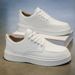 Men's Minimalist Leather Sneakers - LOEIKAN Thick Sole Casual Walking Shoes_vogvips.com