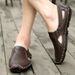 Large Size Hollow Sandals For Men, Summer Perforated Leather Men's Beach Shoes, Outdoor Flat Casual Shoes_vogvips.com