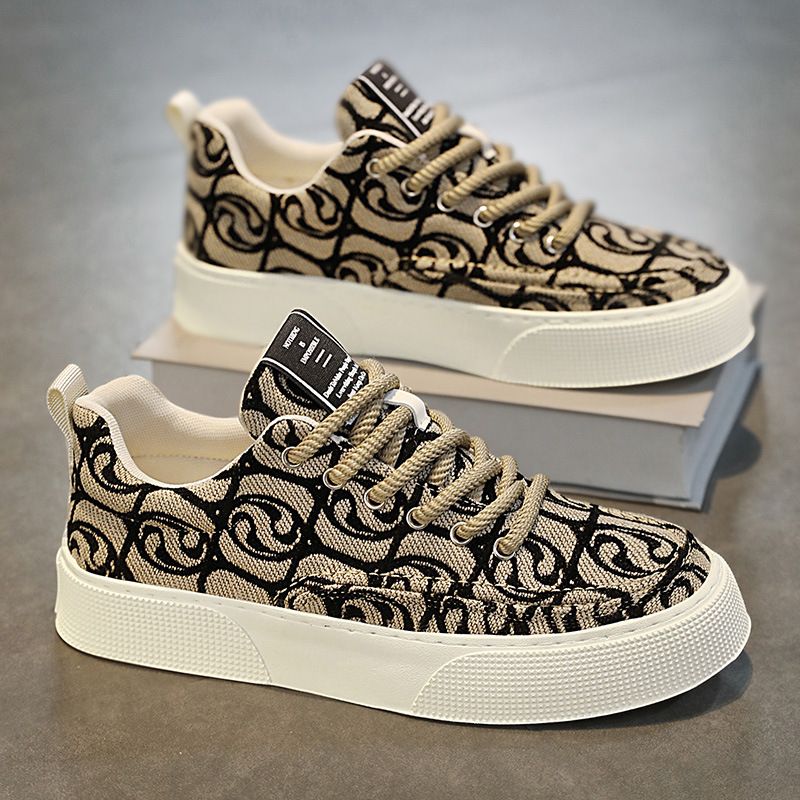 2025 Low-top, Niche Canvas Shoes, Low-top Printed Board Shoes, Men's Sporty And Casual Trendy Shoes_vogvips.com
