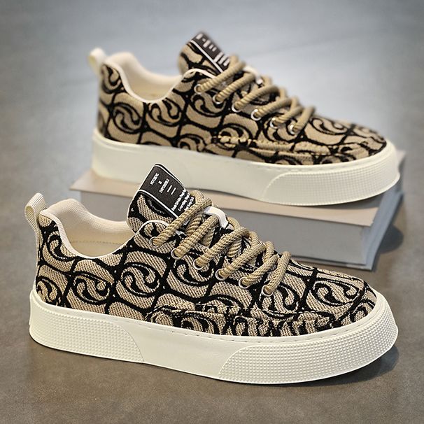 2025 Low-top, Niche Canvas Shoes, Low-top Printed Board Shoes, Men's Sporty And Casual Trendy Shoes_vogvips.com