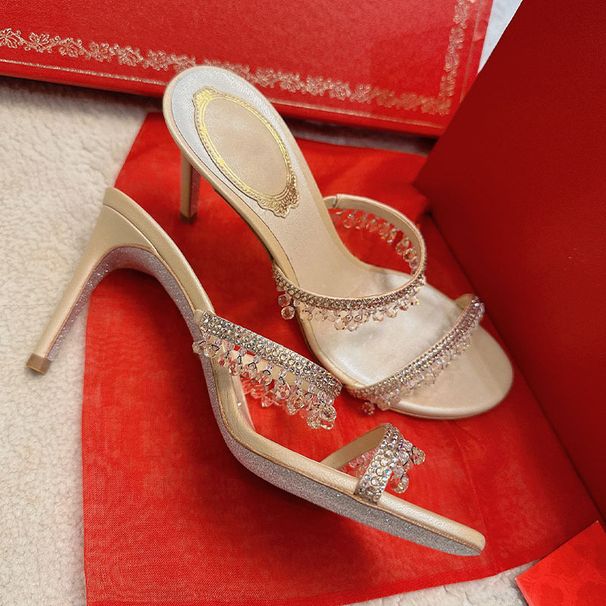 Women’s Shoes Crystal Chandelier Sandals, One Strap High Heels,Spring New Open Toe Stiletto Sandals_vogvips.com