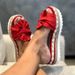 2025 Summer New Butterfly Knot Beach Slippers Thick Bottom Slope Heel Rope Large Women's Shoes_vogvips.com
