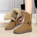 Snow Boots For Women In Winter, Comfortable New Style With Plush And Thick Midsole Boots, Anti Slip And Warm Cotton Shoes That Are Versatile_vogvips.com