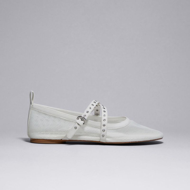 Mesh Ballet Style Flat Shoes Spring And Summer Black Fashion Simple Personality Single Shoes_vogvips.com