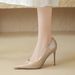 cameido High - Heeled Shoes For Female Etiquette, Pointed - Toe, Thin - Heel, Extra - High - Heeled Single - Soled Shoes, Simple And Elegant_vogvips.com