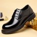 Men's Oxfords New British Black Business Formal Wear Derby Shoes Lace-up Leather British Brown Banquet Dress Wedding Leather Shoes_vogvips.com