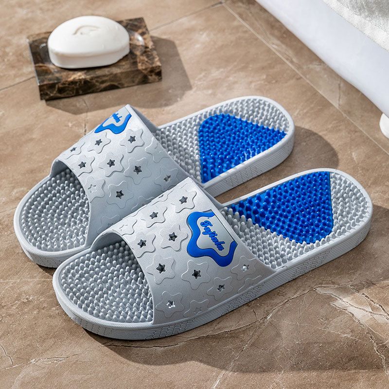 Slippers Soft Thorn Acupoint Foot Massage Particles For Men Home Use Couples Summer Women Non-Slip Cushioning Footbed_vogvips.com