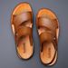 Leather Sandals For Men In Summer 2025, New Non Slip Soft Sole, Cool And Breathable Slippers, Large Size Casual Outdoor_vogvips.com