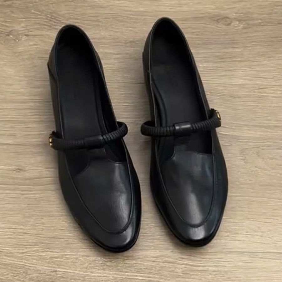 2026 Spring/Summer New French Style Leather Round-Toe Chunky Heel Mary Jane For Women, Casual Soft Sole Slimming_vogvips.com