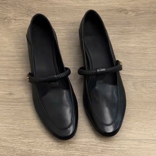 2026 Spring/Summer New French Style Leather Round-Toe Chunky Heel Mary Jane For Women, Casual Soft Sole Slimming_vogvips.com