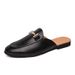 FUQIAO Designer Slipon Casual Luxury Brand High Quality Genuine Leather Slipper Loafers Summer Half Shoes For Men_vogvips.com