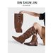 Women's Shoes Autumn New Style Belt Buckle Inner Heightening High Tube Slim Sexy Riding Two Wear Knight Trouser Boots Martin Women's Boots_vogvips.com