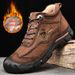 New high-top cotton-padded shoes men's shoes high-top fleece-lined warm leather shoes outdoor sports waterproof casual shoes non-slip hiking shoes_vogvips.com