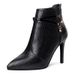 French Style Thin Elegant Shoes Autumn Winter New Pointed High Heel Short Women's Ankle Fashion Slim Boots_vogvips.com