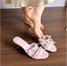 First Encounter: Season French-style Fairy-inspired Soft Satin Bow One-strap Open-toe Slip-on Sandals For Women_vogvips.com