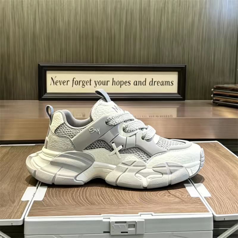 Men's Platform Chunky Sneakers European Style Trendy Affordable Luxury Summer Mesh Breathable Casual Athletic Shoes_vogvips.com