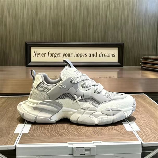 Men's Platform Chunky Sneakers European Style Trendy Affordable Luxury Summer Mesh Breathable Casual Athletic Shoes_vogvips.com