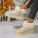 New Oversized Snow Boots For Women, Warm And Plush, Leather, Thick Soled Cotton Shoes_vogvips.com