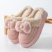 Autumn And Winter Warm For Women, Thickened Non-Slip Home Use Furry Slippers With Bow, Women's Outdoor Cotton Shoes_vogvips.com