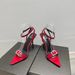 New Style Women's High-heeled Shoes With Rhinestone Square Buckle, Pointed Toe, Sexy Side Cutout, Thin Heel, And Single_vogvips.com
