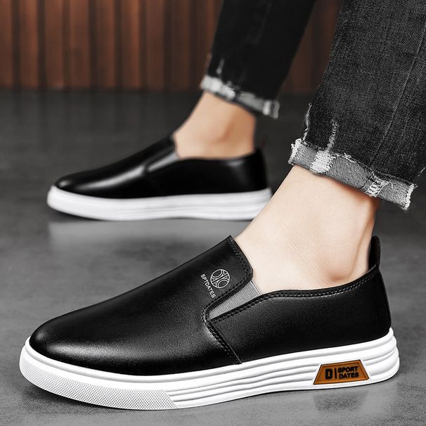Euro Step 2025 New Slip-On Leather Comfortable Lightweight Breathable Loafers Fashion Versatile Trendy Men's Shoes_vogvips.com