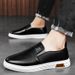 Euro Step 2025 New Slip-On Leather Comfortable Lightweight Breathable Loafers Fashion Versatile Trendy Men's Shoes_vogvips.com