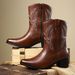 Cross-Border New European And American Western Cowboy Trendy Fashion Men's Shoes Retro Casual Zipper Martin High-Top_vogvips.com