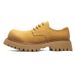 Buffny Men's Casual Leather Oxford Shoes - Round Toe, Soft & Breathable, Low-Cut Derby Style With Rubber Sole, Yellow_vogvips.com