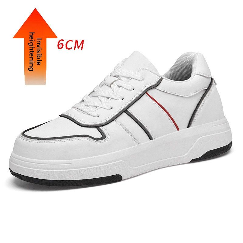 Invisible Inner Height Increase, Black And White Panda Men's Shoes, White Shoes, Men's Sports And Leisure Board Shoes_vogvips.com