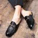2024 Spring Summer Breathable Closed Toe Men's Backless Half Slippers Genuine Leather Lazy Sandals For Men_vogvips.com