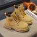 Fleece Martin Boots Cotton Shoes Small Yellow Boots Cargo Boots Boys And Girls Shoes Big Children's Fashion_vogvips.com