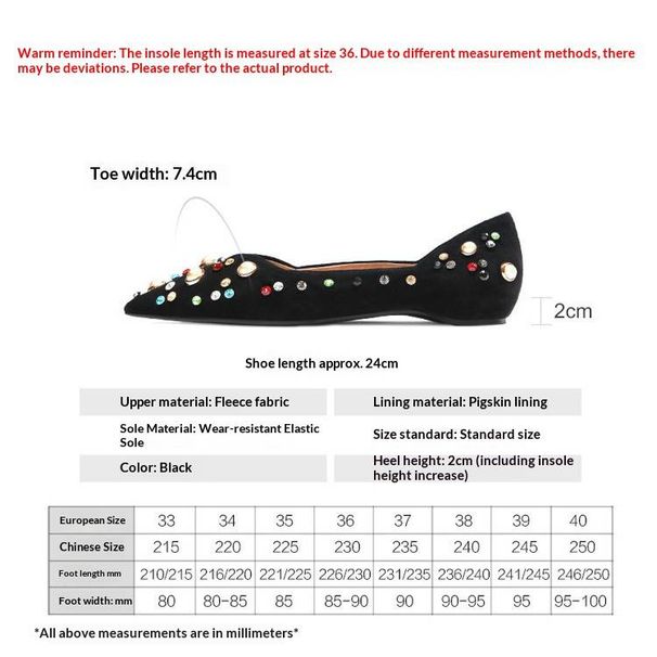 Cameido Retro Suede Pointy Toe Women's Flats With Rhinestones Slip On Soft Sole Casual Fashion Shoes_vogvips.com