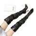 Elegant Pointed Toe Stiletto Knee High Boots For Women - Slenderizing High Heel Boots With Wine Glass Heel - Black & White_vogvips.com