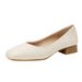 Loafers 2026 New Style Chunky Heel Gentle Fairy Square Toe Slip-On Flat Soft Sole Versatile Women's Shoes_vogvips.com
