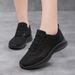 Women's Running Shoes Lightweight Soft Sole Mesh Sports Shoes 2024 New Summer Breathable Versatile Black Work Shoes_vogvips.com