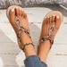 Women's Retro Casual Roman Flat Non-slip Beaded Sandals_vogvips.com