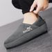 Fashion Winter Men Leisure Plush Cotton Shoes Warm Man's Loafers Flats Slip-on Driving Shoes Fashion Style Soft Male Moccasins Black 44_vogvips.com