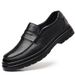 Suitable For All Seasons Top Layer Sheepskin Men's Business Casual Shoes Thick Sole Round Toe Slip-On Fashion Versatile Trendy Driving Loafers_vogvips.com