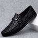 Top Layer Cowhide Leather Shoes British Style Black Soft Sole Slip-On Men's Loafers Breathable Lightweight_vogvips.com