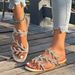Fashionable Rhinestone Flat Bottom Sandals Women's Summer New Comfortable Slip-On Beach PU Material Casual Slippers_vogvips.com