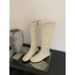 Soft Leather British Style 2024 Knight Square Toe Thick Low Heel Autumn Winter Slimming Long Over-the-Knee Versatile_vogvips.com