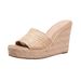 Women’s Shoes Women's Rope Wedge Thick Soled Sandals Braided Straw Rope One Line Summer Waterproof Platform High Heels_vogvips.com