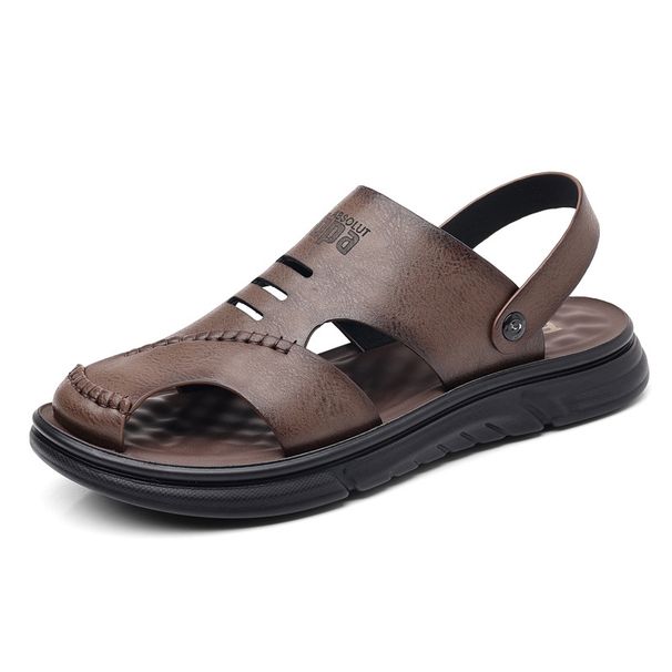 Men’s Shoes Genuine Leather Sandals For Men Outdoor Wear Summer Breathable Casual Men's Sandals Soft Surface Beach Men's Trendy Shoes_vogvips.com