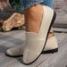 New Spring/Summer Flyknit Flat Bottom One Step Mom Shoes Fashion Round Head Solid Color Casual Single Shoes For Women_vogvips.com