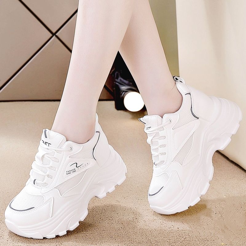 Real Leather Thick Soled Inner Height Increasing Women's Shoes, 2025 Autumn And Winter Hot Items, Versatile Dad Shoes, Travel Fashion Shoes_vogvips.com