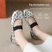 Cameido Women's Spring Mary Jane Shoes With Elastic Strap And Polka Dots_vogvips.com