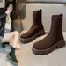 Women's Casual Round Toe Platform Martin Boots With Knit Upper And Rubber Sole For All Seasons Plus Size Short Boots For Women_vogvips.com