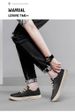 Men's Round Head Board Shoes Cowhide Surface Breathable Casual White Shoes Thick Sole Low Top Sports Men's Shoes_vogvips.com