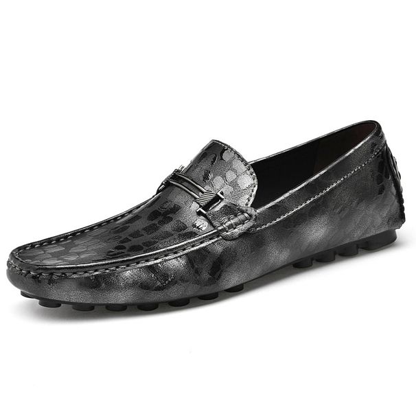 Men's Polka Dot Embossed Heightening Beanie Shoes Casual Overshoes Driving Leather_vogvips.com